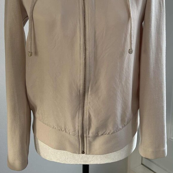 Massimo Dutti Alabaster Rose Modal Zip-Up Hoodie with Voile Front Panels – US XS - Picture 4 of 12